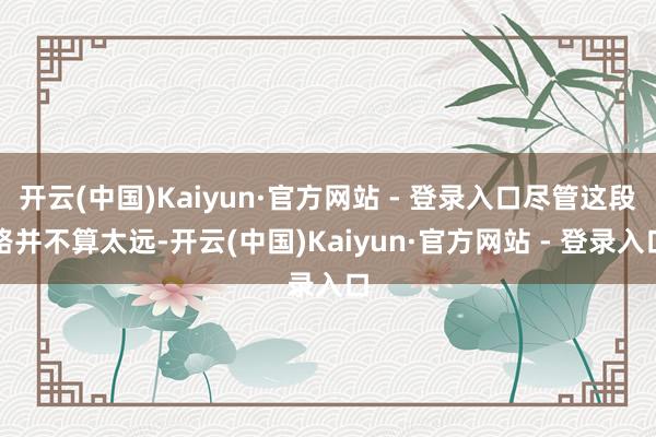 开云(中国)Kaiyun·官方网站 - 登录入口尽管这段路并