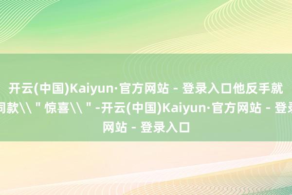 开云(中国)Kaiyun·官方网站 - 登录入口他反手就反璧
