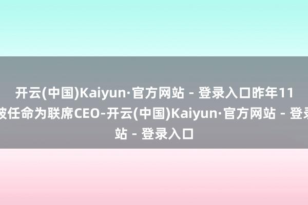 开云(中国)Kaiyun·官方网站 - 登录入口昨年11月份