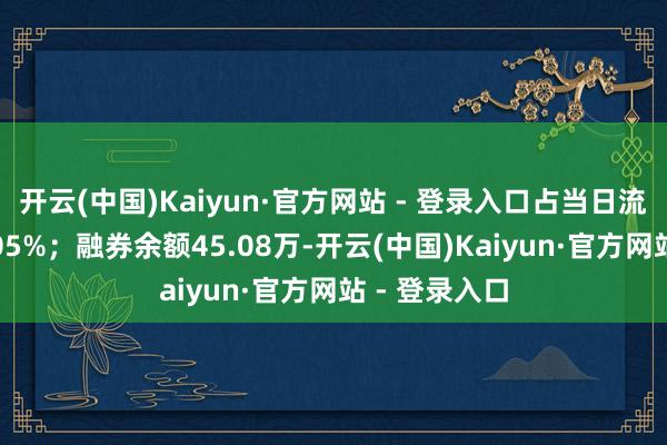 开云(中国)Kaiyun·官方网站 - 登录入口占当日流出金额的0.05%；融券余额45.08万-开云(中国)Kaiyun·官方网站 - 登录入口