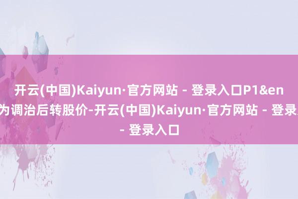 开云(中国)Kaiyun·官方网站 - 登录入口P1&ensp;为调治后转股价-开云(中国)Kaiyun·官方网站 - 登录入口
