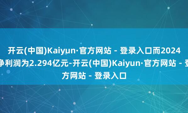 开云(中国)Kaiyun·官方网站 - 登录入口而2024年同时净利润为2.294亿元-开云(中国)Kaiyun·官方网站 - 登录入口
